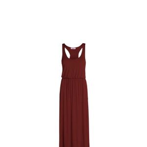 Stylewise racer-back maxi dress in Maroon